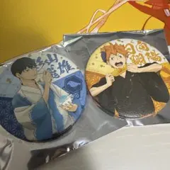 ハイキュー　和紙風缶バッジ 影山飛雄 日向