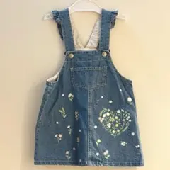 slapslip 袖フリル花プリントジャンパースカート 90