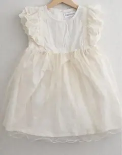 ベビーワンピース　90cm フリル付きアイボリー