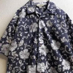 古着 レトロ シャツ 総柄 柄シャツ 開襟 オープンカラー アロハシャツ 半袖