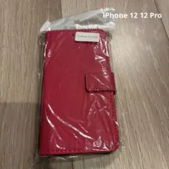 新品未使用　iPhone 12 12 Pro 手帳型ケース ピンク　ローズ　無地