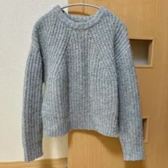 THE SHOP TK ミックスカラー ニット セーター ライトブルー 水色