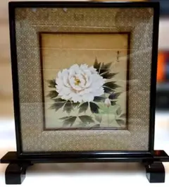 日本画　　花　牡丹　額装 額71cm×65ｃｍ 　美術品　深谷  2252 日本画 花 牡丹 額装 額71cm×65cm 美術品 深谷 2252 - メルカリ