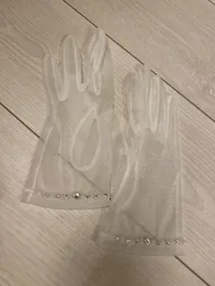 ホワイトシースルーウェディンググローブ
