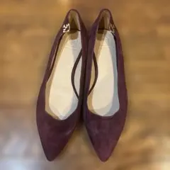 TORY BURCH スエード フラットパンプス ボルドーのサムネイル