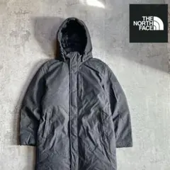 ザノースフェイス　ミドル丈　ダウンジャケット　フード取り外し可能　灰色　メンズL