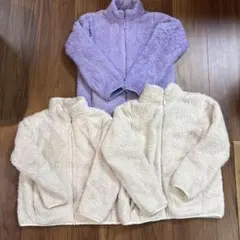 ユニクロ　コート　ファーリーフリースジャケット　130 140 兄弟　フリース