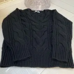 ★スローブイエナ ケーブル編みウールニット 未使用に近い