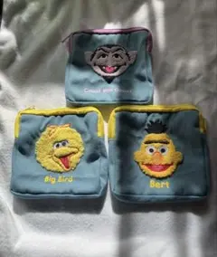 セサミストリート もこもこポーチ2 3個セット