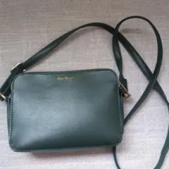 ダークグリーン ショルダーバッグ 2ジッパー
