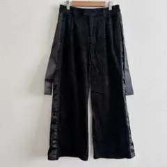 ジーユー×アンダーカバー コラボ サテンリボン コーデュロイワイドパンツ　黒
