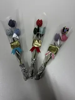 新品未使用手作りマルチカラー３本×３セットチューリップNo.11（玉手箱）