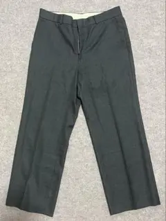 グレー ワイド ドレスパンツ スラックス センタープレス
