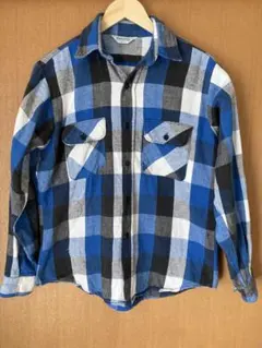 三角タグ80s FIVE BROTHER ブロックチェック青黒白 Mサイズ