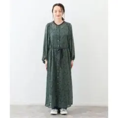 SLOBE IENA シースルー　ペイズリー2WAYグリーンワンピースのサムネイル