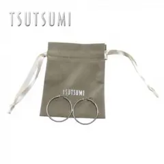 訳あり大特価　ほぼ未使用　TSUTSUMI K10ホワイトゴールド フープピアスのサムネイル