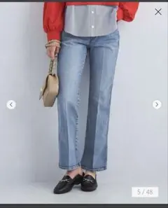 グリーンレーベルリラクシング　レディデニムパンツ　ライトブルー　S　36