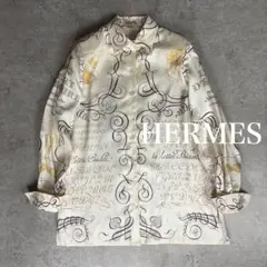 エルメス　スターマーク　書の芸術 HERMES シルク　ブラウス　シャツ　長袖のサムネイル