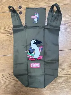 【新品】CHUMS エコバッグ オリーブ ペンギンデザイン（非売品）