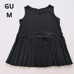 GU ジーユー 黒 ノースリーブ プリーツ チュニック Mのサムネイル