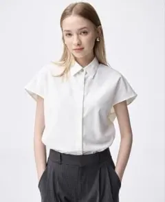 GU x UNDERCOVER 半袖シャツ オフホワイト　ビジューシャツ