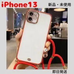 ショルダー付き iPhoneケース iPhone13 韓国　ピンク