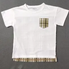 GLOBAL WORK チェック柄ポケット Tシャツ 120のサムネイル