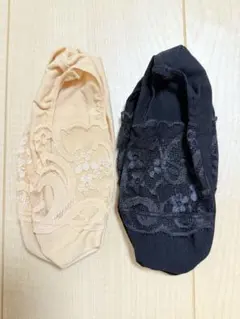 レース装飾 フットカバー 2足セット