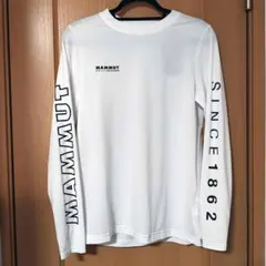 新品 MAMMUT マムート ビッグ ロゴ 長袖Tシャツ Lサイズ　ホワイト②のサムネイル