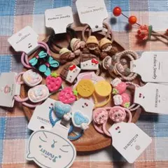 在庫処分　ハンドメイド子供ヘアゴム　11ペア　送料込み　その2