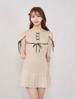 Darich ドッキングレースアップミニワンピース