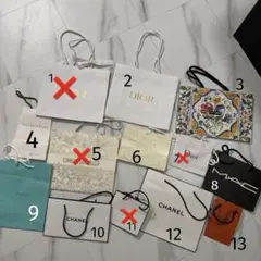 ブランド紙袋　ショップ袋　DIOR CHANEL HERMES MAC 大中小