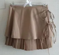 one after another　NICECLAP ベージュプリーツスカート