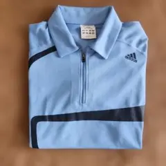 adidas ライトブルー ポロシャツ M