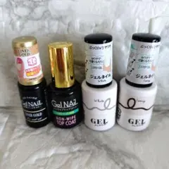 GelNail ホワイト系 & ノンワイプトップコート セット　ジェルネイル