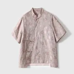 スタンドカラー レトロ プリント ブラウス レディース 着痩せ 花柄 総柄