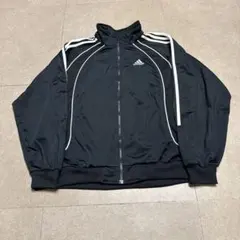 Adidas トラックジャケット　ジャージ　黒　ブラック　ランニング　M