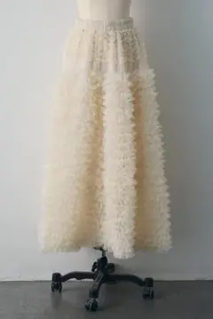 ホイップチュールティアードスカート frene フラーネ同型　アイボリー