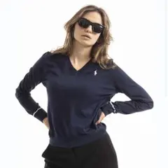 ポロゴルフ　ラルフローレン　vネックセーター　　ネイビーのサムネイル