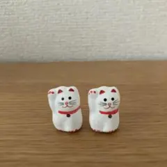 豪徳寺 招き猫 豆サイズ ミニ 商売繁盛 置物 2個セット