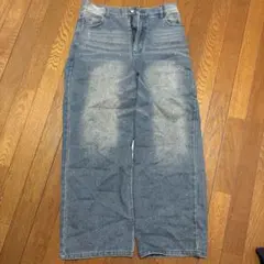 ライトブルー ワイドレッグデニム