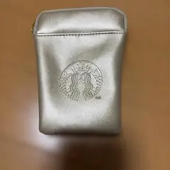 Starbucks ゴールド ポーチ カラビナ付き