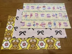 うさぎ くま カフェ 25×35 ランチョンマット 裏地なし 3枚