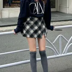 grl インパン裏地付バイアスチェック柄ミニスカート[gn339]