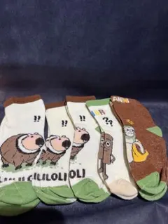 キッズ靴下 動物柄 17-19cm 5足セット