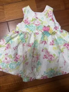 花柄レース ベビー ドレス ノースリーブ 6M