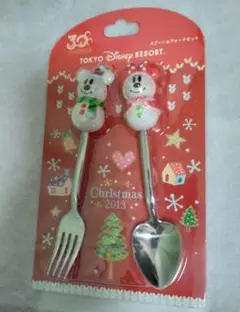 ディズニーリゾート30周年 雪だるまミッキー ミニー スプーン＆フォーク
