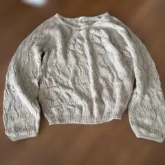 earth music & ecology ベージュニットセーター　トップス長袖