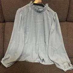 earth music&ecology ライトブルー長袖ブラウス