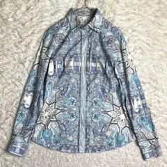 美品✨エトロ シャツ ブラウス ペイズリー 青 40 ストレッチ レディースのサムネイル